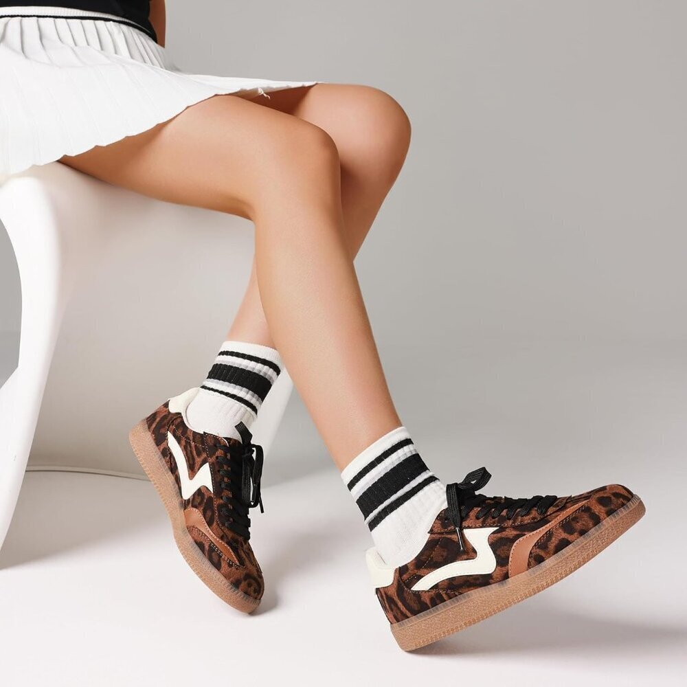 Womens Tennis Shoes Fashion Sneakers Comfortable Casual Slip On Lace Up Footwear - Picture 5 of 6